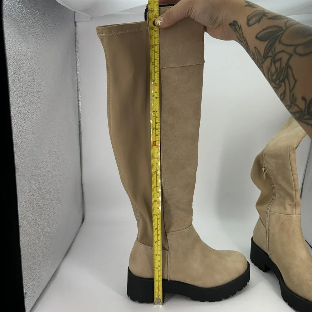 Dirty Laundry Boots Womens Size 6 Manifest Platform Over The Knee Lug Sole